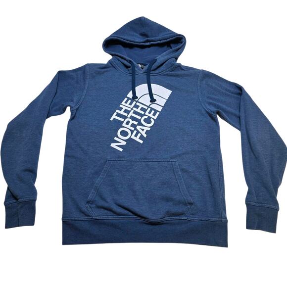 The North Face Blue Hoodie Pullover Sweatshirt Big Logo Men's Small - Picture 1 of 7